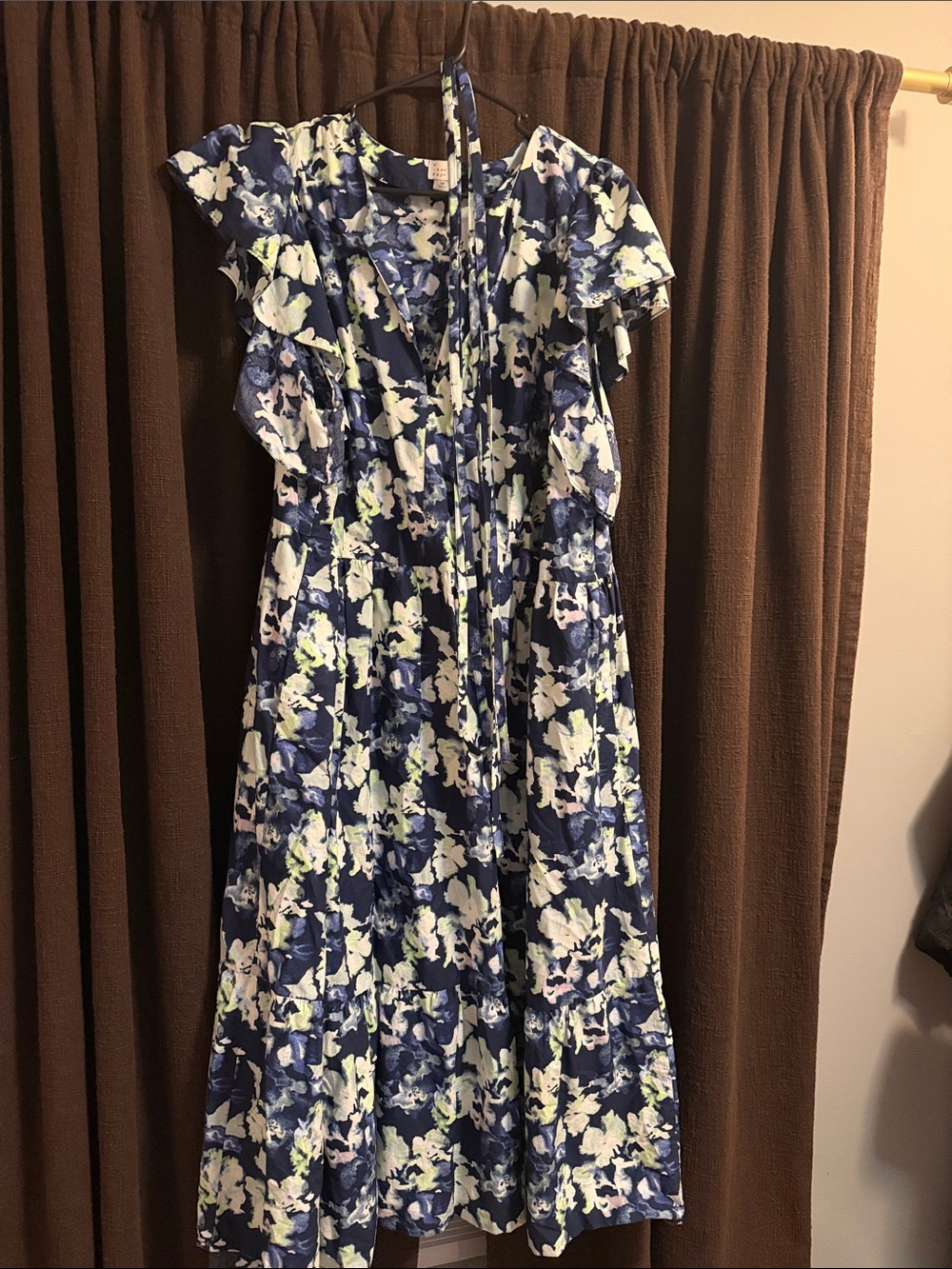 a new day Navy and White Floral Dress with Pale Green Accents